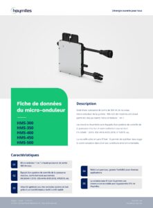 Hoymiles HMS-500-1T micro-onduleur 1-en-1 500 VA, 1 MPPT, MPPT 16–60 V, ≤65 V DC, 14–15 A, IP67, Sub-1G