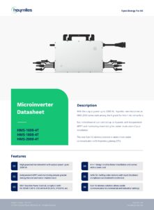 Hoymiles HMS-1800-4T micro-onduleur 4-en-1 1800 VA, 4 MPPT, MPPT 16–60 V, 4×15 A, IP67, 331x218x36.6 mm, 4.7 kg