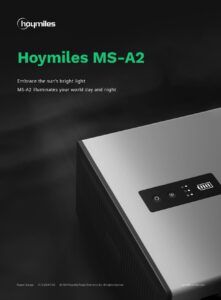 Hoymiles MS-A2 batterie AC-couplée 2,24 kWh LiFePO4 (≥6000 cycles), plug-and-play Schuko, 800 VA (jusqu’à ≈1000 VA), IP65, 455×220×457 mm, ≈32 kg