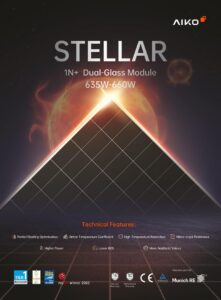 Panneau AIKO Stellar 1N+ AIKO-G-MCH72Dw 650 W n-type double verre