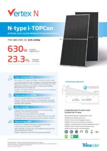 Panneau solaire Trina Solar TSM-NEG19RC 620 W – bifacial verre-verre N-Type TOPCon