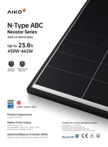 Panneau solaire AIKO Neostar Series A-450-MAH54Mw 450 W – full black monocristallin demi-cellules