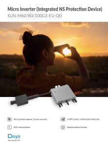 DEYE SUN-M80G3-EU-Q0 micro-onduleur 800 W, 2 MPPT, 60 V max PV, IP67, Wi-Fi, rapid shutdown