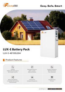 Felicity Solar LUX-E-48100LG04 batterie LiFePO4 5,12 kWh (51,2 V, 100 Ah), IP65, RS485/CAN, 665x440x175 mm, 48,5 kg