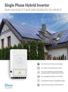 DEYE SUN-6K-SG05LP1-EU-AM2-P onduleur hybride monophasé 6 kW, 2 MPPT, batterie 40–60 V, IP65
