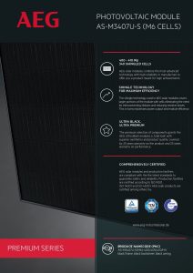 AEG AS-M3407U-S(M6)-400HV panneau solaire 400W shingled full black