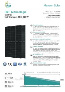 Maysun Solar MS500-520DJT-54HRB panneau solaire 515W HJT bifacial double verre full black