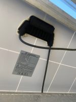 Panneau solaire occasion Canadian Solar CS6P-250P 250W etiquette technique et palettes stockees