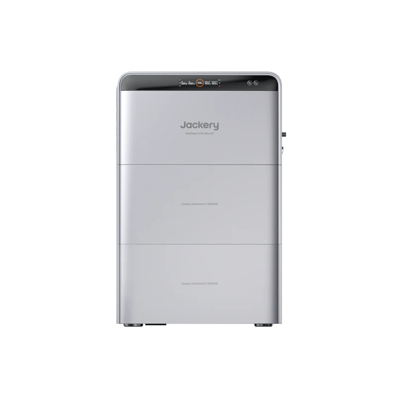Pack Jackery Solarvault Pro Max AC + 2x Batterie BP2500 Pack Jackery SolarVault 3 Pro Max AC avec 2 batteries BP2500 capacite totale 7.56kWh