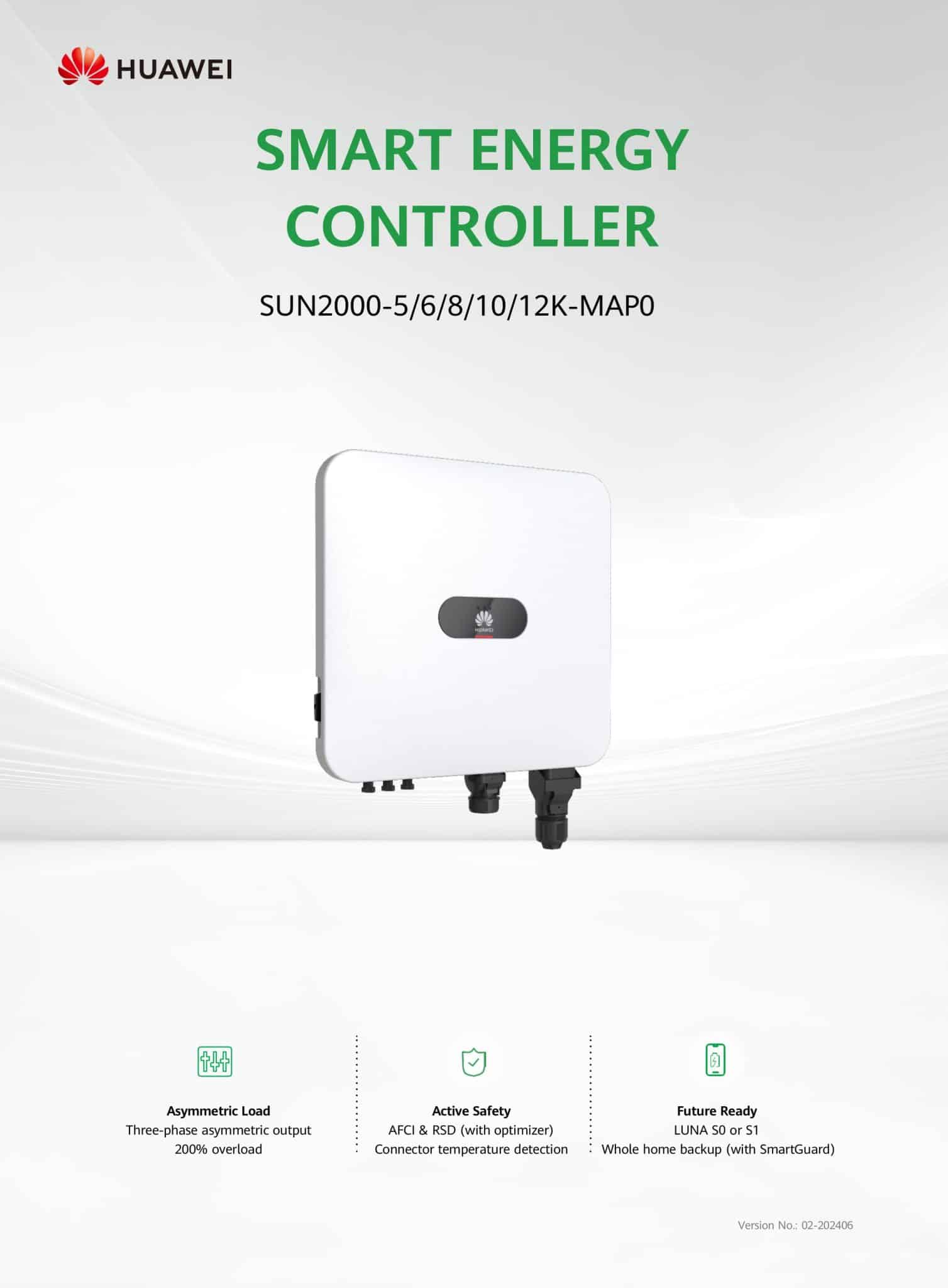 SUN2000-5_6_8_10_12K-MAP0 Onduleur hybride triphase Huawei SUN2000-10K-MAP0 10 kW compatible batterie LUNA2000