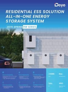 Deye RW-F5.3-1H3 systeme de stockage tout en un 5kW 5.32kWh LiFePO4 avec onduleur hybride integre