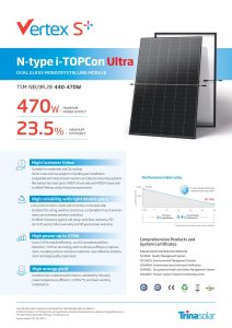 Panneau solaire Trina Solar Vertex S Plus TSM-470NEG9R.28 470W N-Type i-TOPCon Ultra double verre