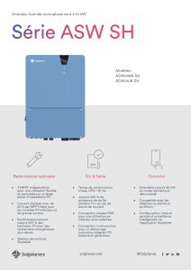 Onduleur hybride Solplanet ASW010K-SH monophasé 10 kW avec 3 MPPT compatible batteries LiFePO4 et panneaux photovoltaïques haute puissance