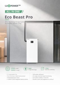 LuxPower ECO BEAST Pro système de stockage solaire tout-en-un avec batterie lithium intégrée et onduleur hybride 6,5 kW